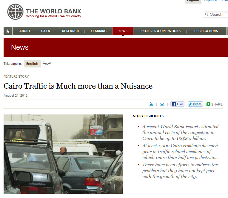 World Bank Cairo Traffic Article